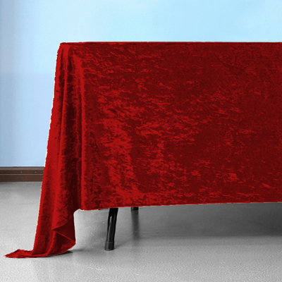 Diamond Velvet Square Tablecloth, Red , 54 Inch x 54 Inch