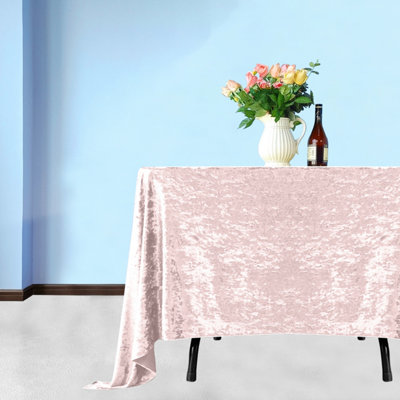 Diamond Velvet Square Tablecloth, Rose Pink , 54 Inch x 54 Inch