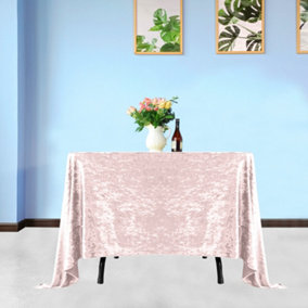 Diamond Velvet Square Tablecloth, Rose Pink , 90 Inch x 90 Inch