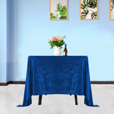 Diamond Velvet Square Tablecloth, Royal Blue , 54 Inch x 54 Inch