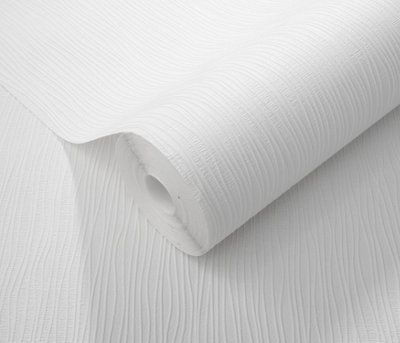 Diamond Weave - Textured White Paintable Wallpaper - Paste the Wall