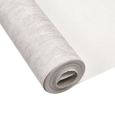 Diatomite Grey Wallpaper Modern Plain Effect Non Woven Fabric Wallpaper Roll 5m²