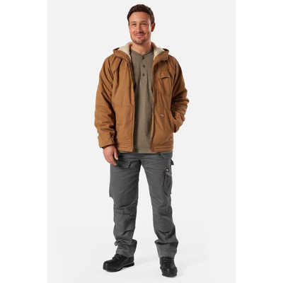 Dickies Sherpa Lined Duck Jacket Brown Jacket M DIY at B Q