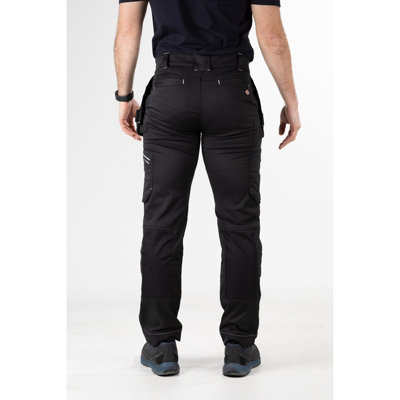 Black slim fit fashion work pants