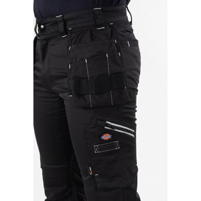 Dickies Universal Flex Slim Fit Work Trousers Black - 34R