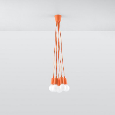 Diego Polyvinyl Chloride (Pvc) Orange 5 Light Classic Pendant Ceiling Light