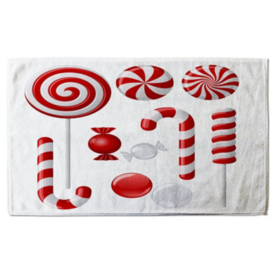 Different red and white candies (bath towel) / Default Title Price Comparisons | Compare The Build