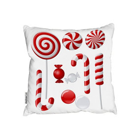 Different red and white candies (outdoor cushion) / 60cm x 60cm