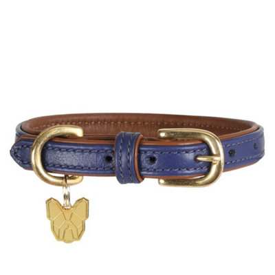 Digby & Fox Leather Padded Dog Collar Navy (L - Neckline: 53cm-58cm) Price Comparisons | Compare The Build