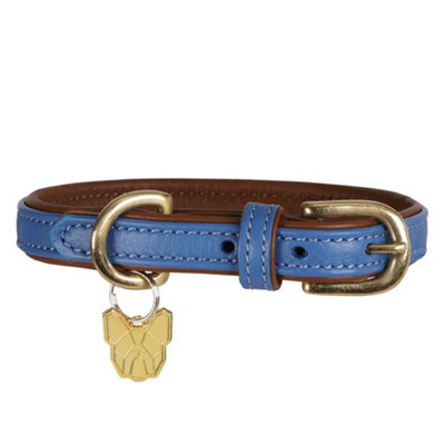 Digby & Fox Leather Padded Dog Collar Royal Blue (M/L - Neckline: 47cm-52cm) Price Comparisons | Compare The Build