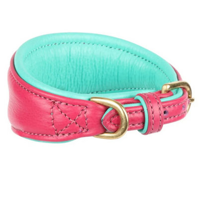 Digby & Fox Leather Padded Greyhound Dog Collar Pink (M - Neckline: 29cm-34cm) Price Comparisons | Compare The Build