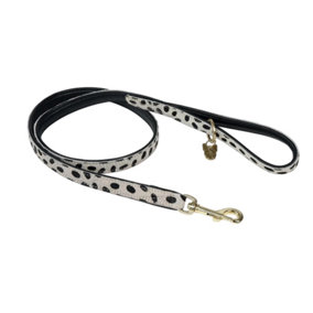 Digby & Fox Leopard Print Leather Dog Lead Brown/Tan (One Size)