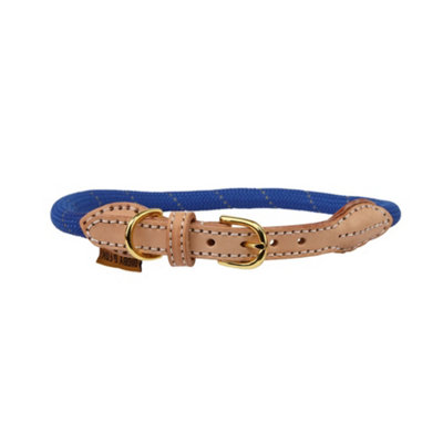 Digby & Fox Reflective Leather Dog Collar Royal Blue (XL - Neckline: 56cm-63cm) Price Comparisons | Compare The Build