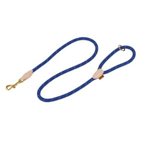 Digby & Fox Reflective Leather Dog Lead Royal Blue (One Size)