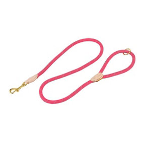 Digby & Fox Reflective Leather Trim Dog Lead Pink (One Size)