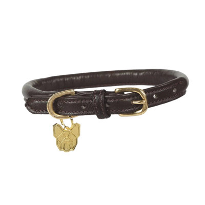 Digby & Fox Rolled Leather Buckle Dog Collar Brown (XXS - Neckline: 23cm-28cm) Price Comparisons | Compare The Build