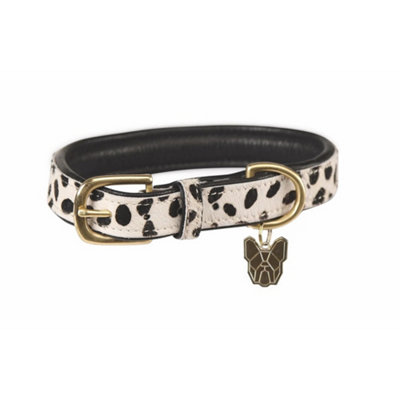 Digby & Fox Spotted Leather Dog Collar White/Black (XXS - Neckline: 20cm-28cm) Price Comparisons | Compare The Build