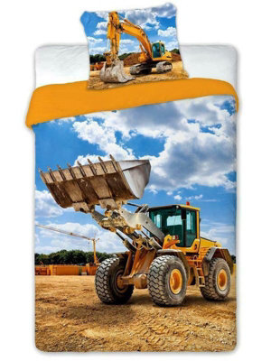 Digger Single Duvet Cover and Pillowcase Set - European Size