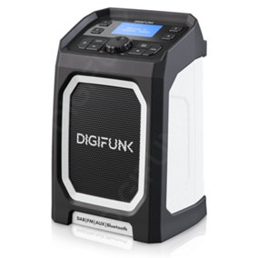 DigiFunk Work Site Radio, USB Rechargeable, DAB+, DAB, FM, Bluetooth, AUX Input, IP54 Waterproof