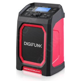 DigiFunk Work Site Radio, USB Rechargeable, DAB+, DAB, FM, Bluetooth, AUX Input, IP65 Waterproof