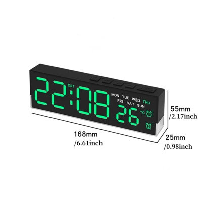 Digital Alarm Clock USB LED Night Light Temperature Dual Alarm Calendar ...