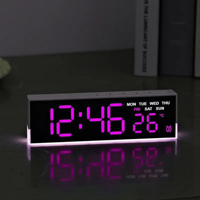 Digital Alarm Clock USB LED Night Light Temperature Dual Alarm Calendar ...