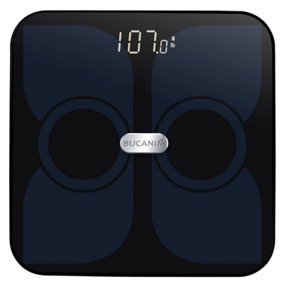 Digital Bathroom Weighing Scales Body Fat Analyzer Smart BMI Weight Scale Black
