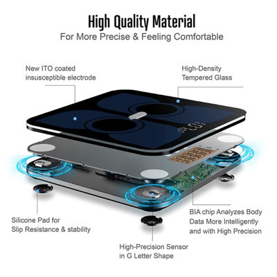 bucanim Bluetooth Scale Digital Bathroom Body Fat Scale