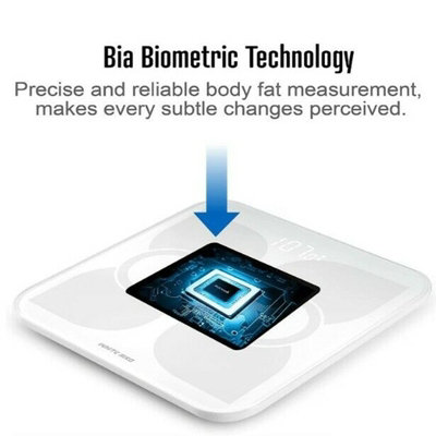 Digital Bathroom Weighing Scales Body Fat Analyzer Smart BMI Weight Scale White