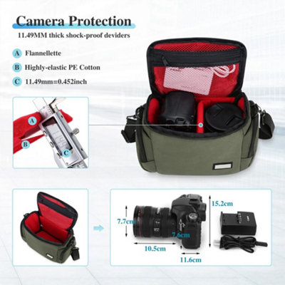 Digital Camera Shoulder Bag Crossbody Waterproof Carry Case for DSLR ...