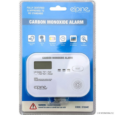 Digital Carbon Monoxide (Co) Detector Alarm Battery Powered Stove Coal Uk