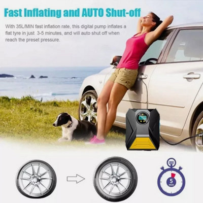Ahfiwaso Cordless Tire Inflator 150 PSI Portable Electric Air Compressor With Real-Time Pressure
