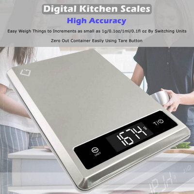 Digital Kitchen Scale 5kg/11lb Food Weighing Scale with Tare Function ...