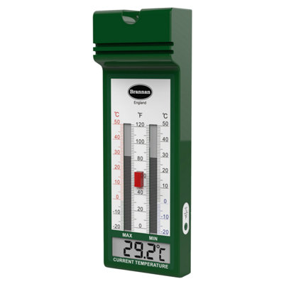 Digital Max Min Greenhouse Thermometer With Quick Set Design Green