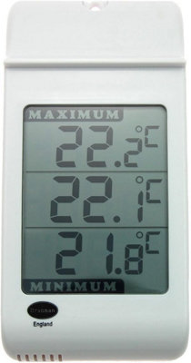 Digital Max Min Thermometer with Large Display in Ideal for Garden Greenhouse Growroom Easily Wall Mounted and Easy To Read