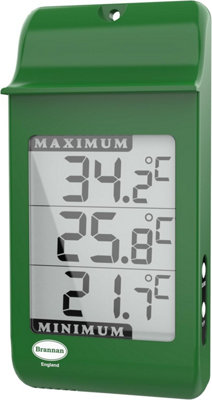 Digital Max Min Thermometer with Large Display in Ideal for Garden Greenhouse Growroom Easily Wall Mounted and Easy To Read