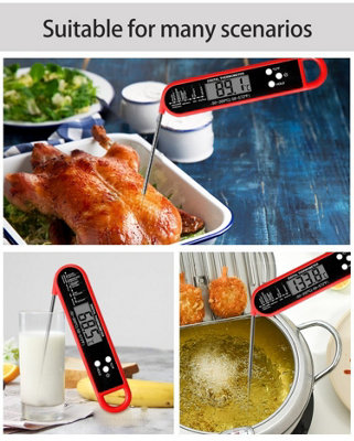 Oliver's Kitchen - Instant Read Digital Meat Probe Thermometer (Black