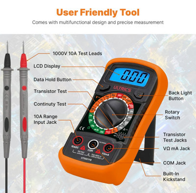 Digital Multimeter, Voltmeter Ammeter Ohmmeter Circuit Checker with ...