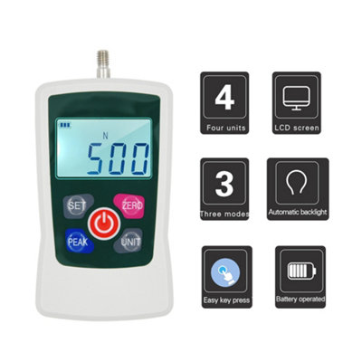 Digital Portable Push-Pull Gauge 500N with Automatic Shutdown and Backlit Screen