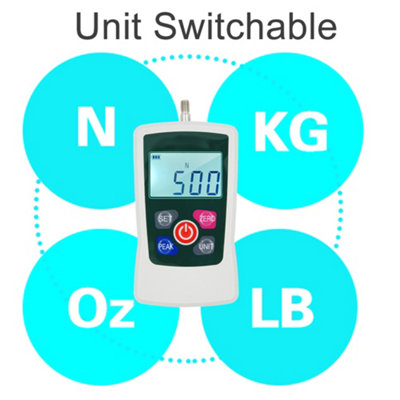 Digital Portable Push-Pull Gauge 500N with Automatic Shutdown and Backlit Screen
