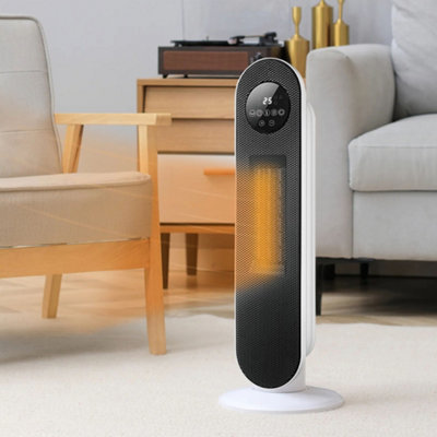 Digital PTC Ceramic Portable Freestanding  Electric Fan Heater with Remote Control