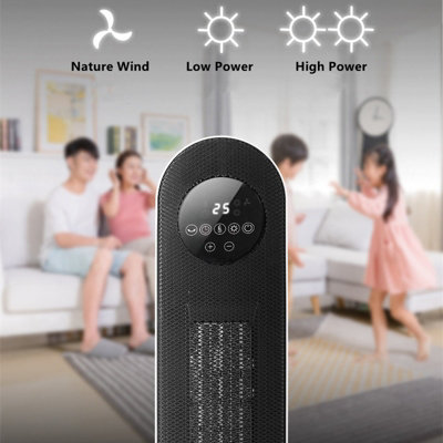 Digital PTC Ceramic Portable Freestanding  Electric Fan Heater with Remote Control