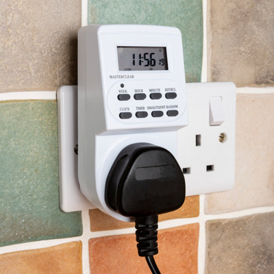 Digital Timer Plug 24-Hour Programmable Socket with LCD & Random Mode