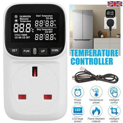 Digital UK Plug in Thermostat Temperature Controller Sensor Socket ...