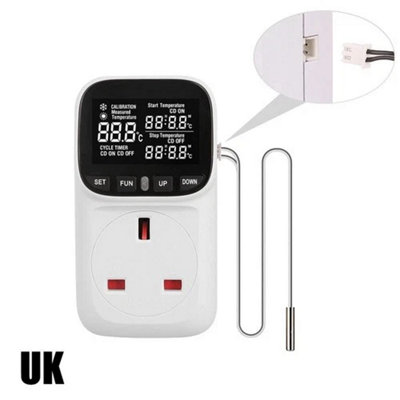 Digital UK Plug in Thermostat Temperature Controller Sensor Socket ...