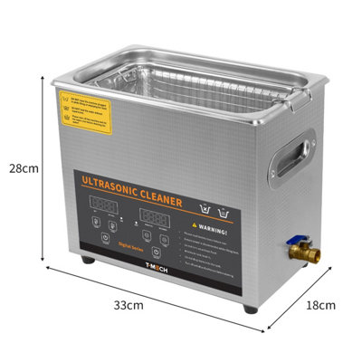 Digital Ultrasonic Cleaner 6L Steel Cleaning Tank & Rotating Vinyl Adaptor - 4