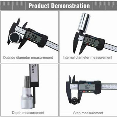 Digital vernier caliper, 6 inch, 150mm, LCD micrometer measuring tool ...