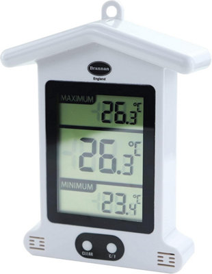 Digital White Greenhouse Thermometer Stylish Max Min Thermometer to Monitor Maximum and Minimum Temperatures