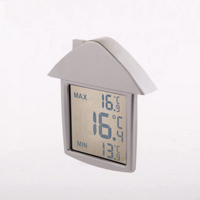 Digital Window or Wall Thermometer - House Shaped Indoor Outdoor  Temperature Meter with Digital Display in Celsius or Fahrenheit