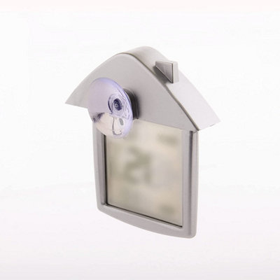Digital Window or Wall Thermometer - House Shaped Indoor Outdoor Temperature Meter with Digital Display in Celsius or Fahrenheit